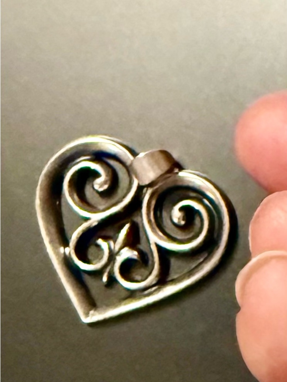 James Avery Silver Heart Filigree Bracelet Charm